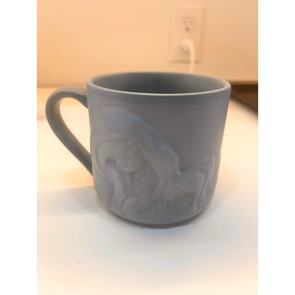 Starbucks 2016 12 Fl Oz Ceramic Embossed Mug Gray Mermaid Collectible - Picture 2 of 3